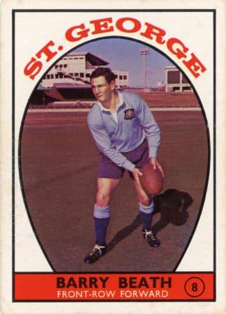 1968 Series 1 Common Card - Base 08 Barry Beath St George Dragons