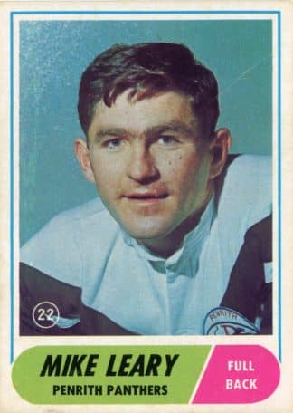 1969 Scanlens Common Card - Base 22 Mike Leary Penrith Panthers