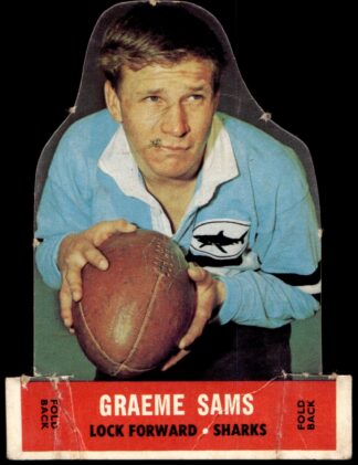 1969 Stand-Up Plaks - Card 16 Graeme Sams Cronulla Sharks