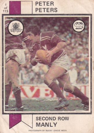 1974 Scanlens Common Card - Base 001 Peter Peters Manly Sea Eagles