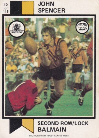 1974 Scanlens Common Card - Base 010 John Spencer Balmain Tigers