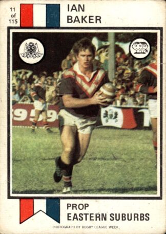 1974 Scanlens Common Card - Base 011 Ian Baker Eastern Suburbs Roosters