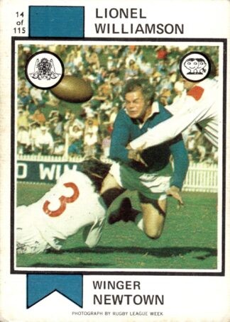 1974 Scanlens Common Card - Base 014 Lionel Williamson Newtown Jets