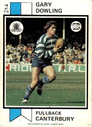 1974 Scanlens Common Card - Base 018 Gary Dowling Canterbury Berries