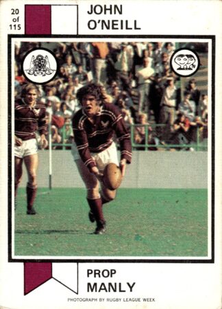1974 Scanlens Common Card - Base 020 John O'Neill Manly Sea Eagles