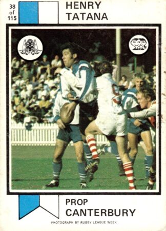 1974 Scanlens Common Card - Base 038 Henry Tatana Canterbury Berries