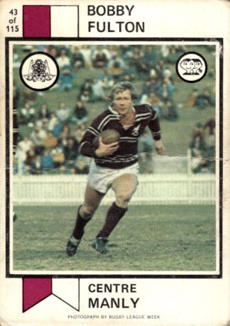 1974 Scanlens Common Card - Base 043 Bobby Fulton Manly Sea Eagles