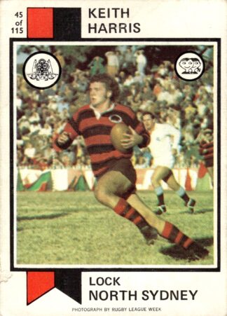 1974 Scanlens Common Card - Base 045 Keith Harris North Sydney Bears