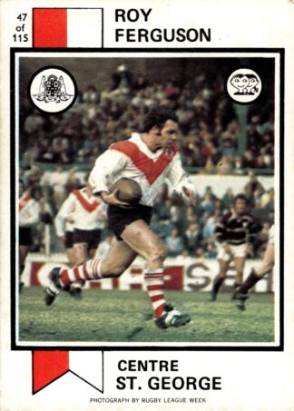 1974 Scanlens Common Card - Base 047 Roy Ferguson St George Dragons