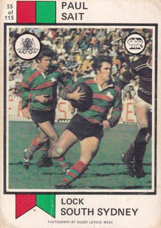 1974 Scanlens Common Card - Base 055 Paul Sait South Sydney Rabbitohs