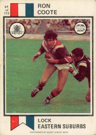 1974 Scanlens Common Card - Base 064 Ron Coote Eastern Suburbs Roosters