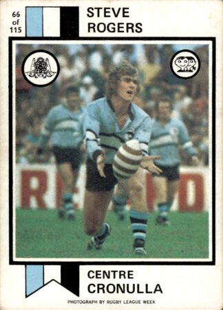1974 Scanlens Common Card - Base 066 Steve Rogers Cronulla Sharks