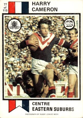 1974 Scanlens Common Card - Base 077 Harry Cameron Eastern Suburbs Roosters