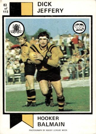1974 Scanlens Common Card - Base 082 Dick Jeffrey Balmain Tigers