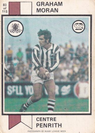1974 Scanlens Common Card - Base 083 Graham Moran Penrith Panthers