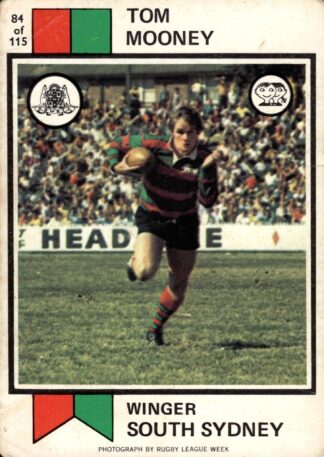 1974 Scanlens Common Card - Base 084 Tom Mooney South Sydney Rabbitohs