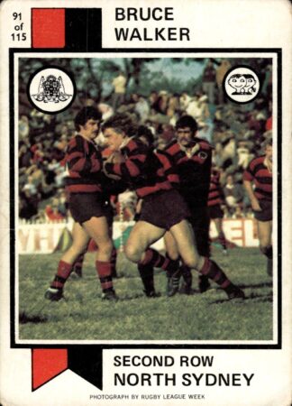 1974 Scanlens Common Card - Base 091 Bruce Walker North Sydney Bears