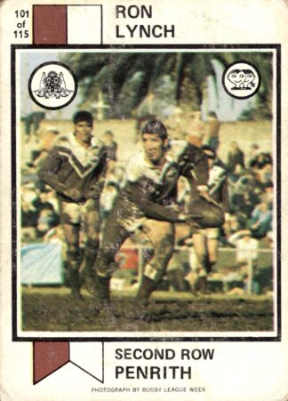 1974 Scanlens Common Card - Base 101 Ron Lynch Penrith Panthers
