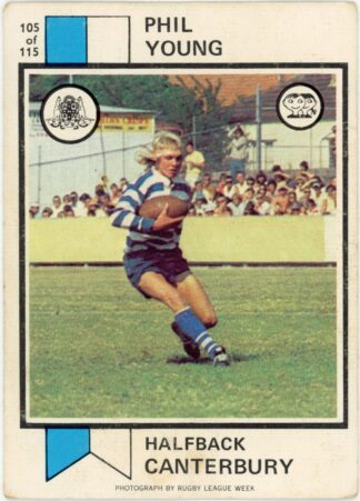 1974 Scanlens Common Card - Base 105 Phil Young Canterbury Berries