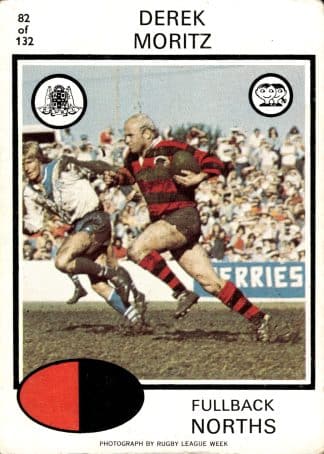 1975 Scanlens Common Card - Base 082 Derek Moritz North Sydney Bears