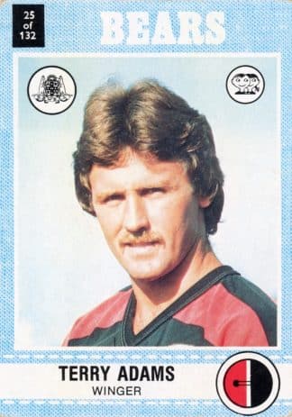 1977 Scanlens Common Card - Base 025 Terry Adams North Sydney Bears
