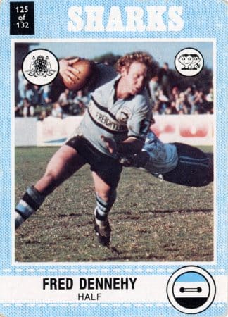 1977 Scanlens Common Card - Base 125 Fred Dennehy Cronulla Sharks