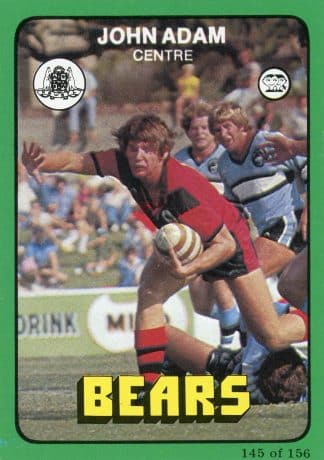 1978 Scanlens Common Card - Base 145 John Adam North Sydney Bears