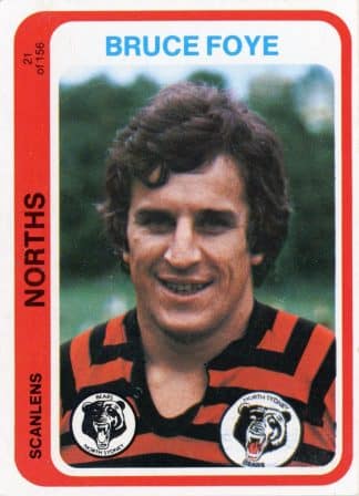 1979 Scanlens Common Card - Base 021 Bruce Foye North Sydney Bears