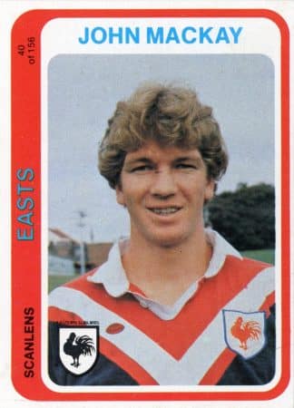 1979 Scanlens Common Card - Base 040 John Mackay Eastern Suburbs Roosters