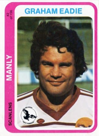 1979 Scanlens Common Card - Base 042 Graham Eadie Manly Sea Eagles