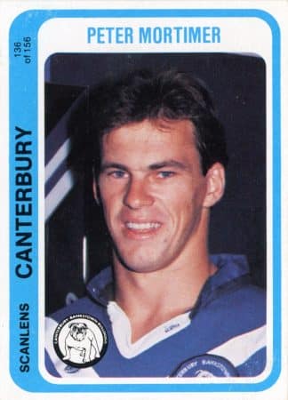 1979 Scanlens Common Card - Base 136 Peter Mortimer Canterbury Bulldogs