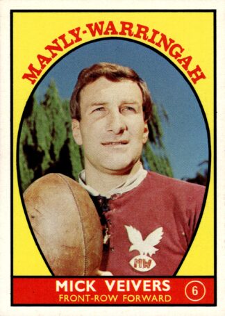 1968 Series 1 Common Card - Base 06 Mick Veivers Manly Sea Eagles
