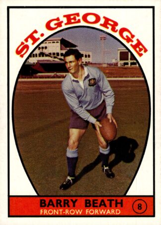 1968 Series 1 Common Card - Base 08 Barry Beath St George Dragons