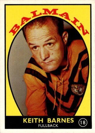 1968 Series 1 Common Card - Base 18 Keith Barnes Balmain Tigers