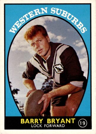 1968 Series 1 Common Card - Base 19 Barry Bryant Western Suburbs Magpies