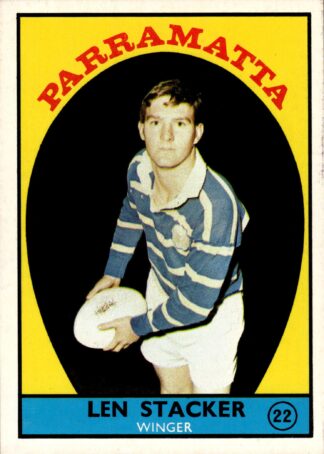 1968 Series 1 Common Card - Base 22 Len Stacker Parramatta Eels