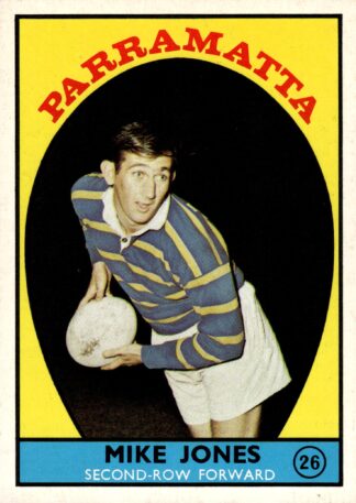 1968 Series 1 Common Card - Base 26 Mike Jones Parramatta Eels