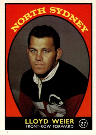 1968 Series 1 Common Card - Base 27 Lloyd Weier North Sydney Bears