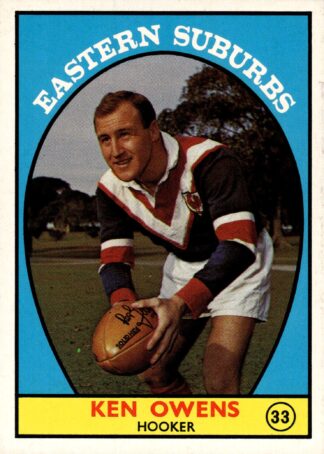 1968 Series 1 Common Card - Base 33 Ken Owens Eastern Suburbs Roosters