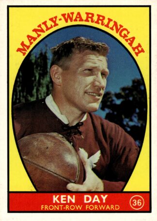 1968 Series 1 Common Card - Base 36 Ken Day Manly Sea Eagles