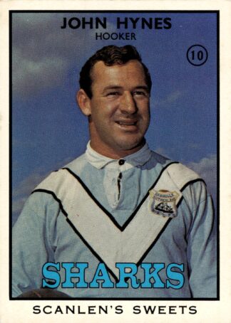 1968 Series 2 Common Card - Base 10 John Hynes Cronulla Sharks