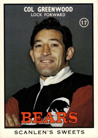 1968 Series 2 Common Card - Base 17 Col Greenwood North Sydney Bears