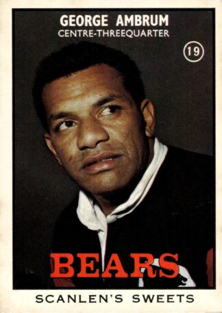 1968 Series 2 Common Card - Base 19 George Ambrum North Sydney Bears