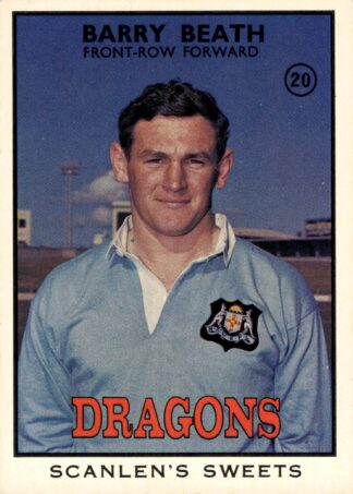 1968 Series 2 Common Card - Base 20 Barry Beath St George Dragons