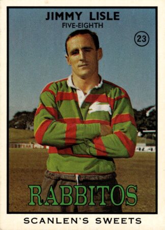 1968 Series 2 Common Card - Base 23 Jimmy Lisle South Sydney Rabbitohs