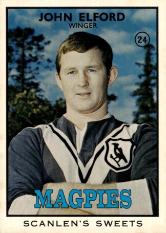 1968 Series 2 Common Card - Base 24 John Elford Western Suburbs Magpies