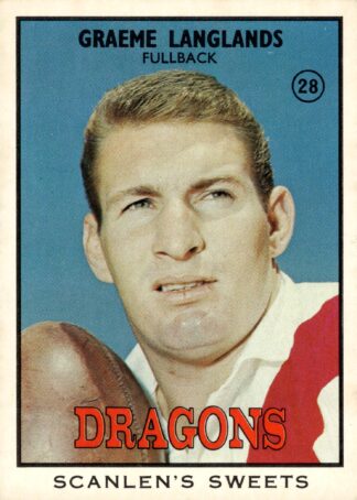 1968 Series 2 Common Card - Base 28 Graeme Langlands St George Dragons