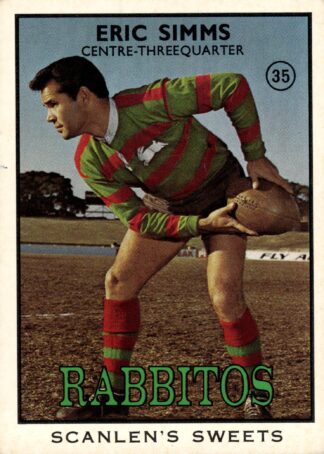1968 Series 2 Common Card - Base 35 Eric Simms South Sydney Rabbitohs
