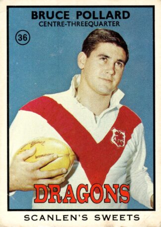 1968 Series 2 Common Card - Base 36 Bruce Pollard St George Dragons