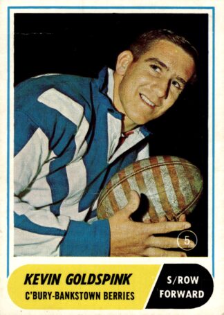 1969 Scanlens Common Card - Base 05 Kevin Goldspink Canterbury Berries